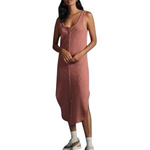 Anthropologie Daily Practice Sleeveless Waffle Knit Midi Dress Size L
